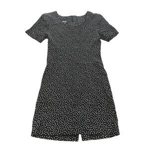 By Choice Shift Dress 90s Shoulder Pads Size 5 Black and White Square Confetti